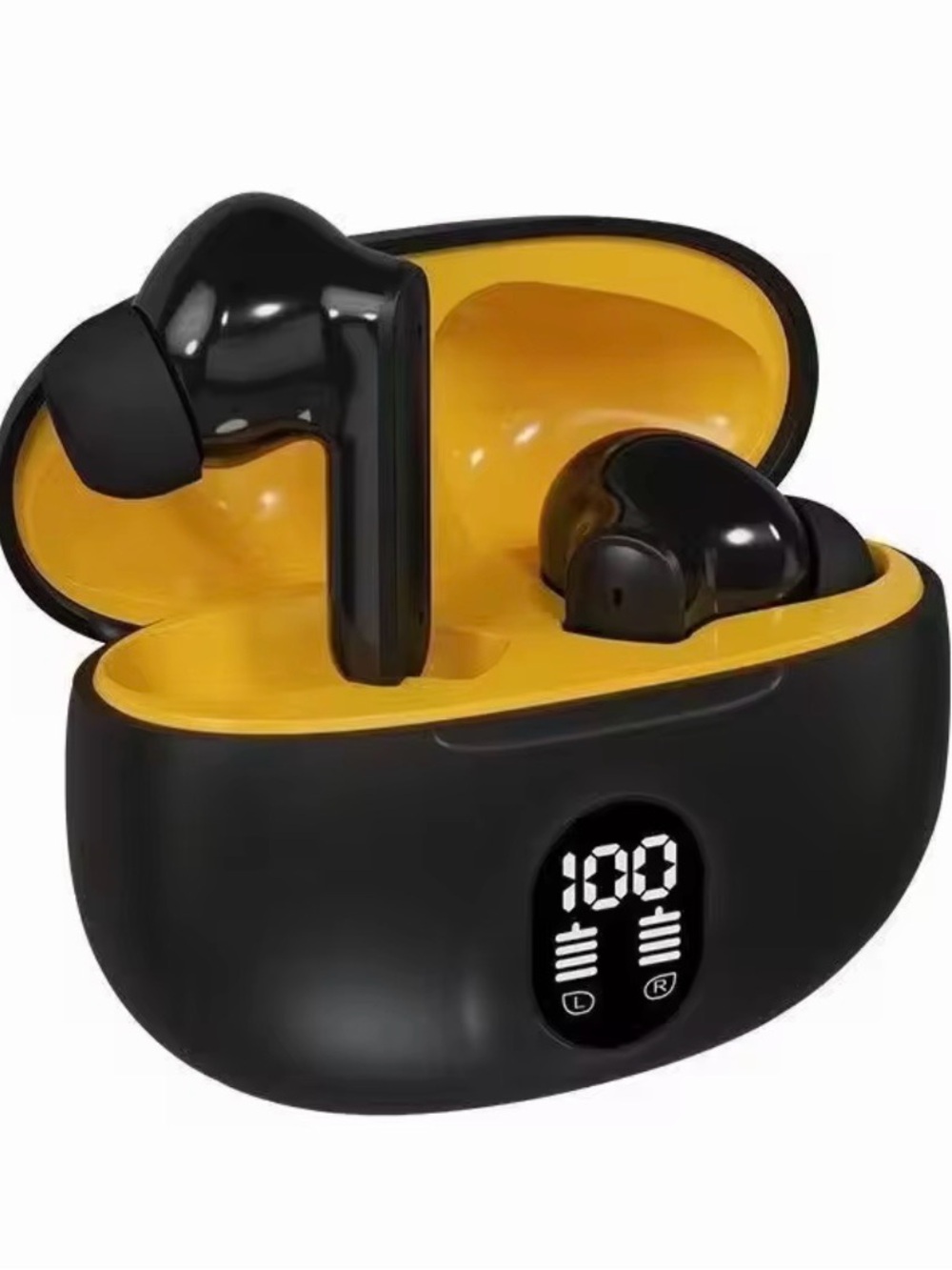 Stereo True Wireless Earphones - Black and Yellow